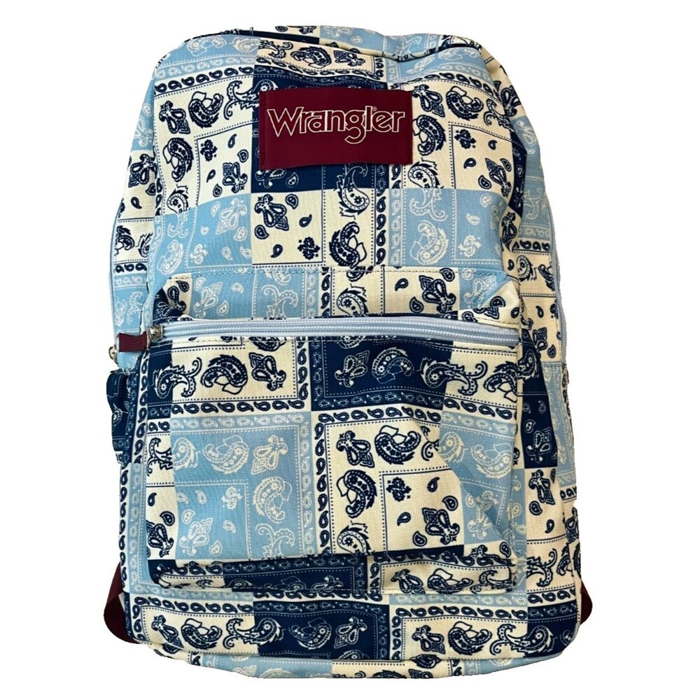 Wrangler Western Southwest Bandana Backpack Tote Bag Cowboy Chambray Light NEW